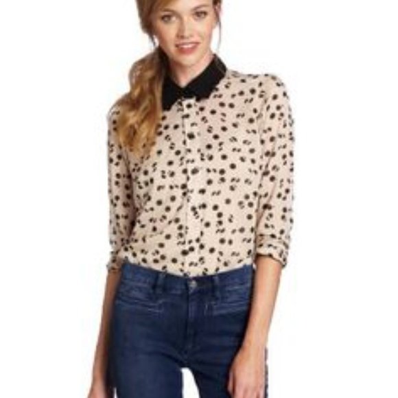 BCBGENERATION dotted cashmere combo button up s‎ - Picture 1 of 8